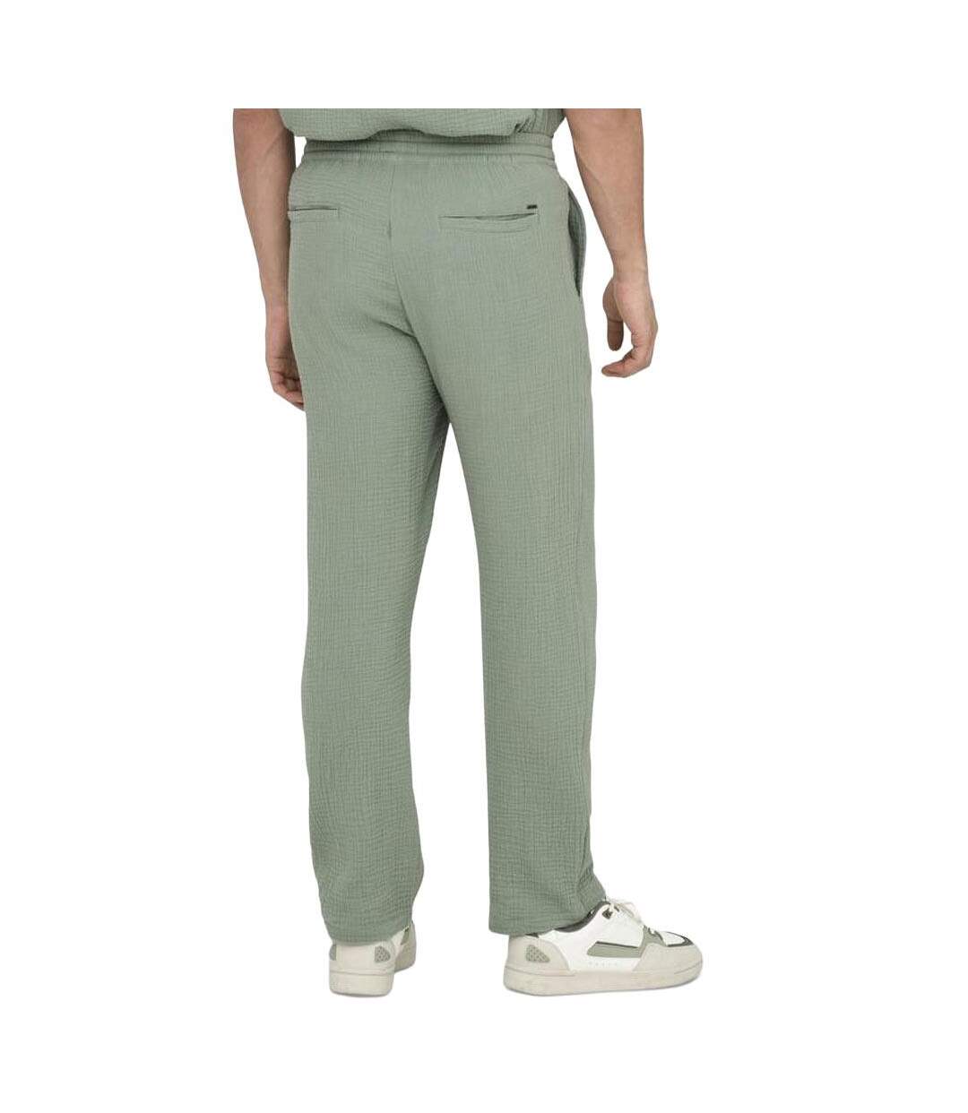 Pantalon fluide gaz de coton vert homme only & sons onssinus 0158-2