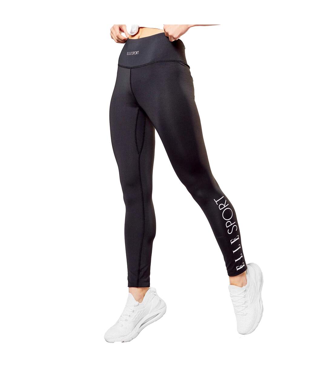 Womens/ladies Signature Leggings Black Elle-4