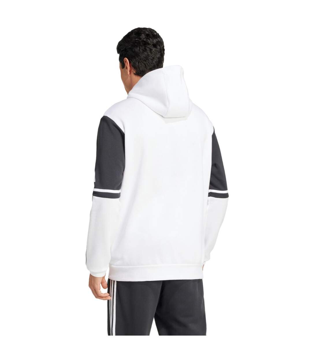 Sweat À Capuche Squadra Homme Blanc Noir Adidas-3