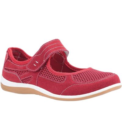 Fleet & Foster Womens/Ladies Morgan Touch Fastening Suede Shoe (Red) - UTFS7198