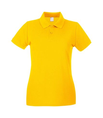 Womens/Ladies Fitted Short Sleeve Casual Polo Shirt (Gold) - UTBC3906