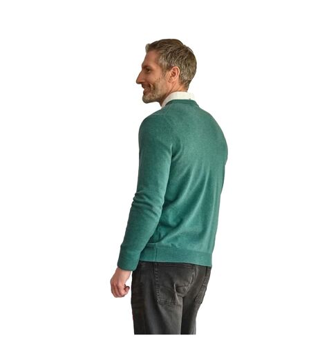 Pull Motif/style Uni Homme Menthe Foncée Chiné WoolOvers