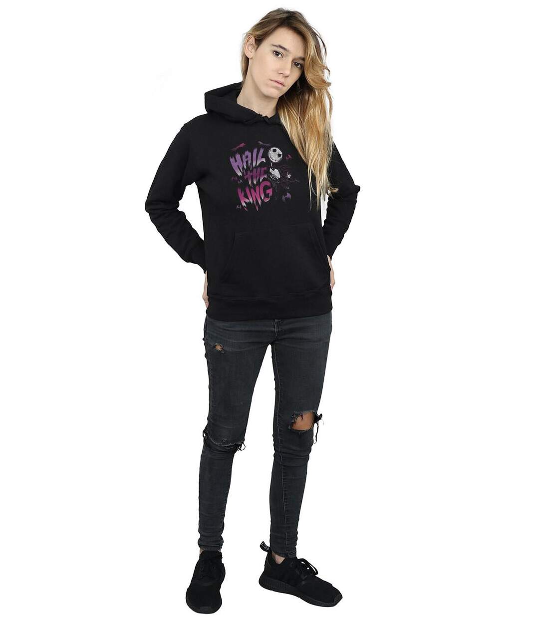 Disney - Sweat à capuche NIGHTMARE BEFORE CHRISTMAS HAIL THE KING - Femme (Noir) - UTBI12198-4