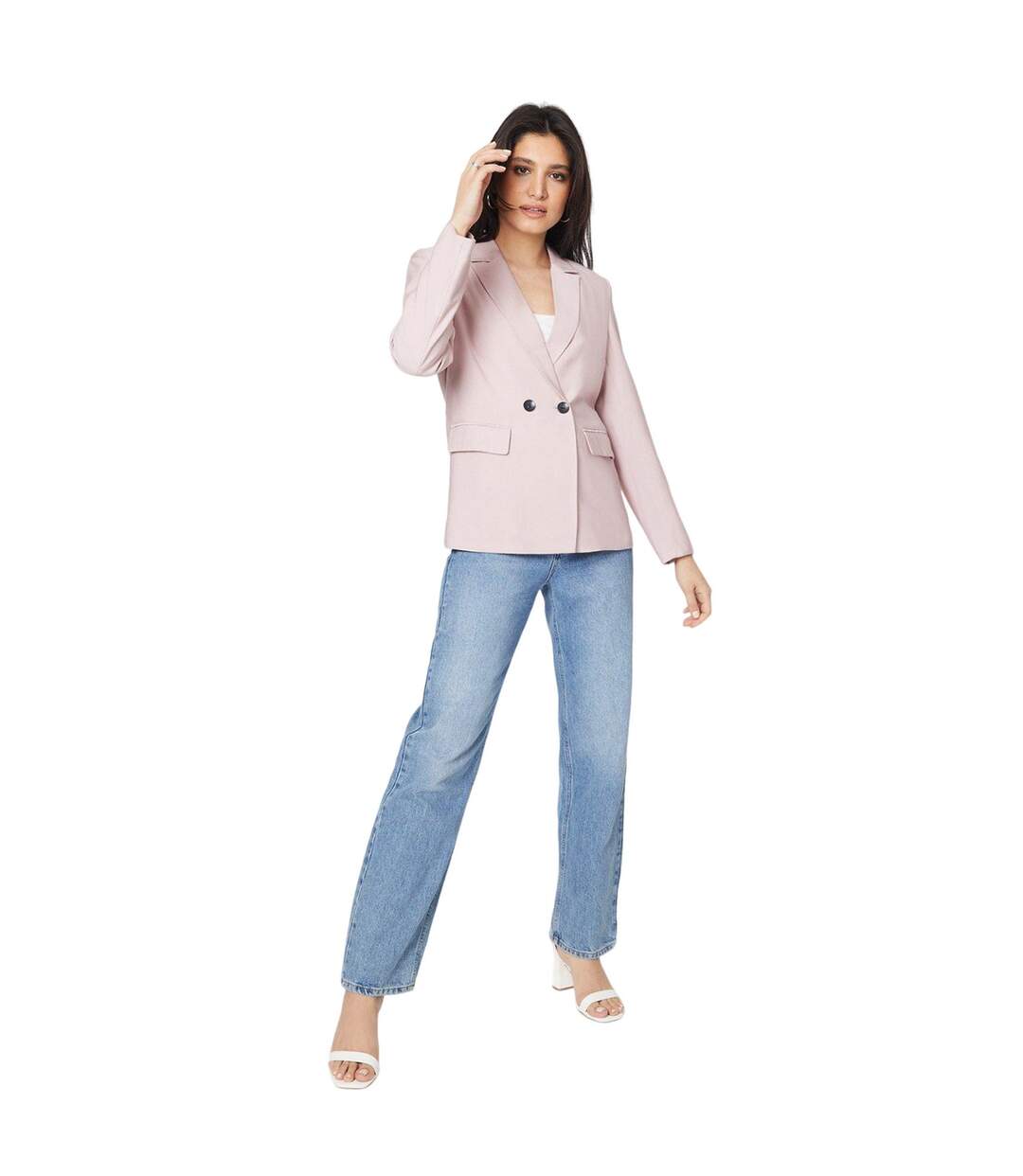 Blazer femme rose blush Dorothy Perkins-3