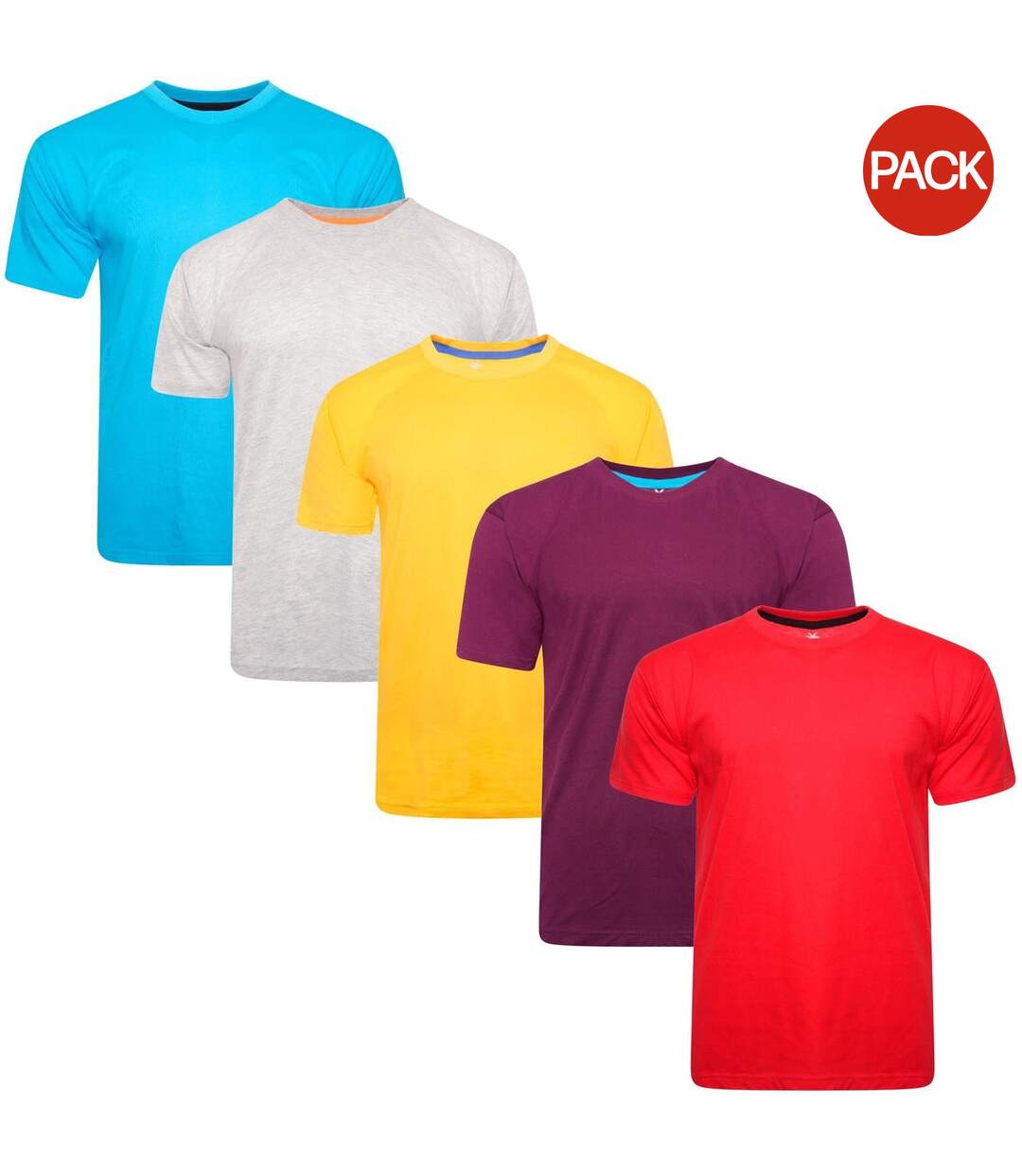 Pack Of 5  Mens Plain T-shirt  Multicoloured Keanu-1