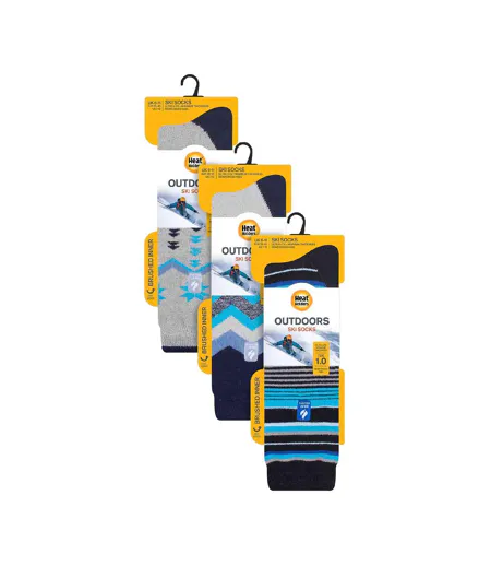Heat Holders - 3 paires de chaussettes de ski thermiques longues pour hommes