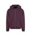 Sweat À Capuche À Fermeture Éclair Pour Hommes Prune Pourpre Build Your Brand-1