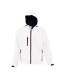 SOLS Mens Replay Hooded Soft Shell Jacket (Breathable, Windproof And Water Resistant) (White)