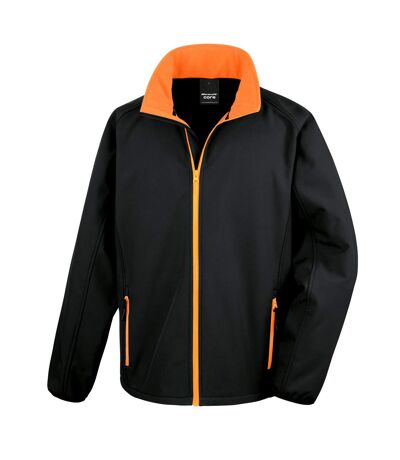 Result Mens Core Printable Softshell Jacket (Black / Orange) - UTRW3697