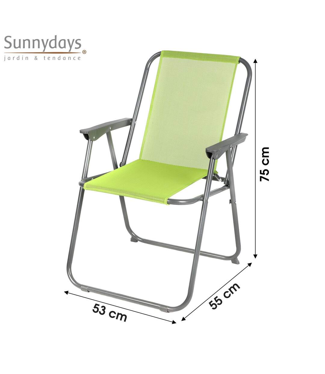 Chaise de camping pliable - Vert anis-3