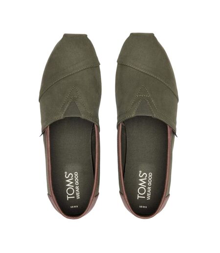 Mens Alpargata Cotton Blend Slip-on Espadrilles Dark Sage Toms