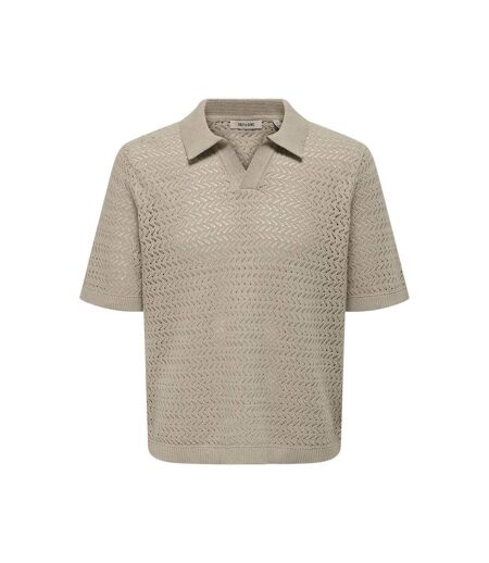 Mens Knitted Short-sleeved Polo Shirt String Only