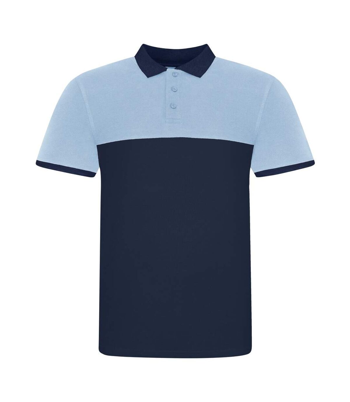 AWDis Just Polos Mens Color Block Polo Shirt (Oxford Navy/Sky Blue)