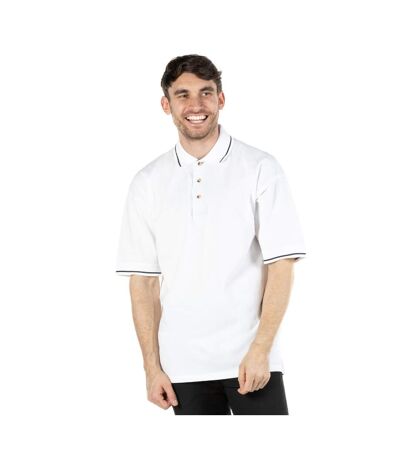 Kustom Kit Mens St. Mellion Mens Short Sleeve Polo Shirt (White/Navy) - UTBC615