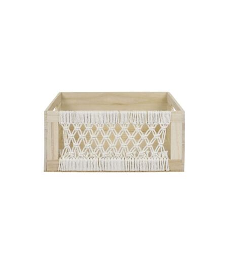 Lot de 3 Caisses Gigognes Boho 35cm Beige