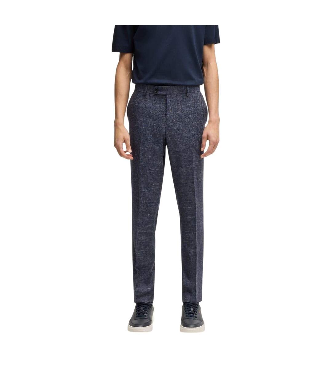 Mens H-genius Cotton Blend Tapered Chinos Dark Blue Boss-4