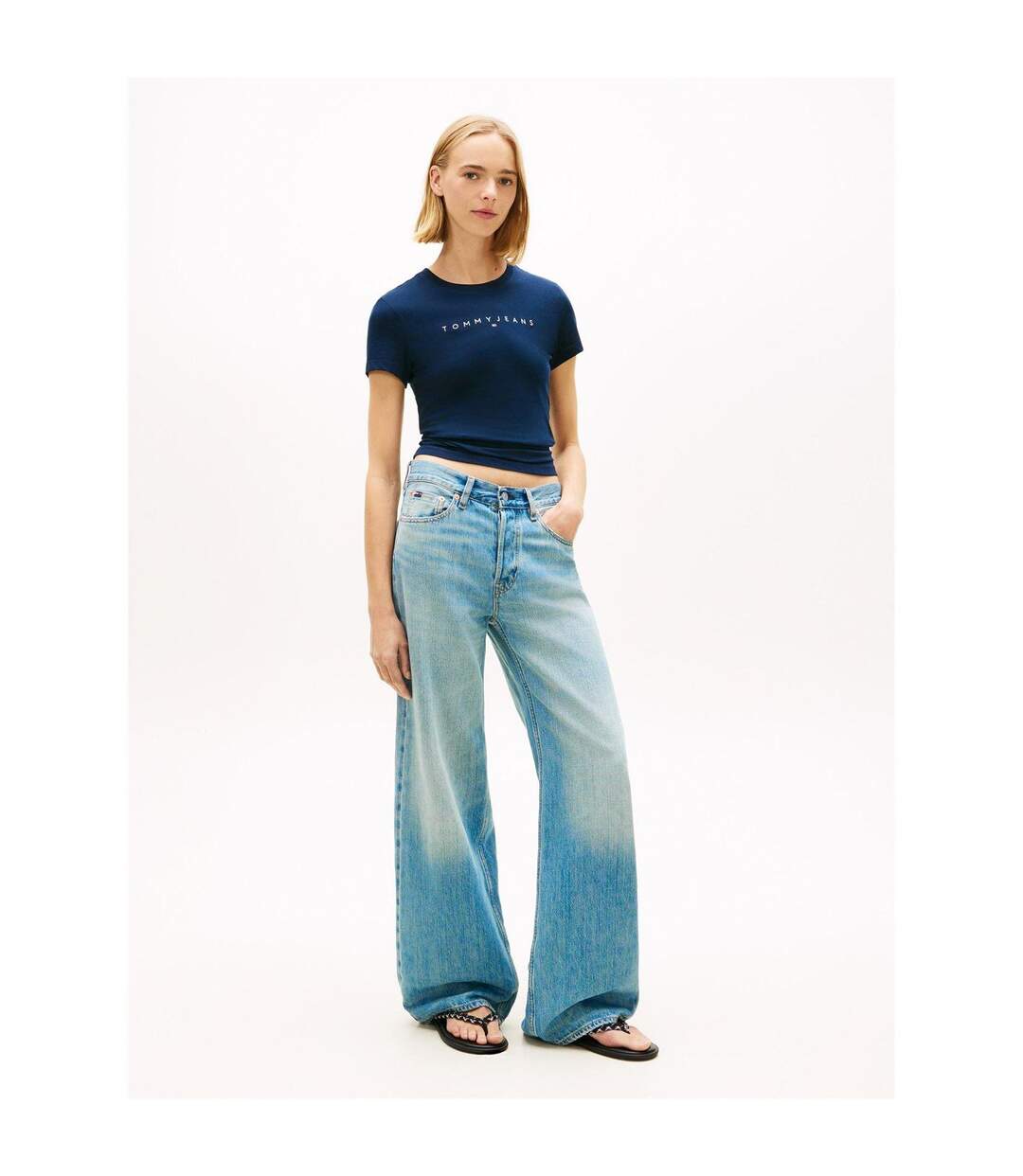 T-shirt Motif/style Linéaire Femme Bleu Marine Tommy Jeans-3