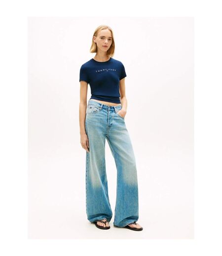 T-shirt Motif/style Linéaire Femme Bleu Marine Tommy Jeans