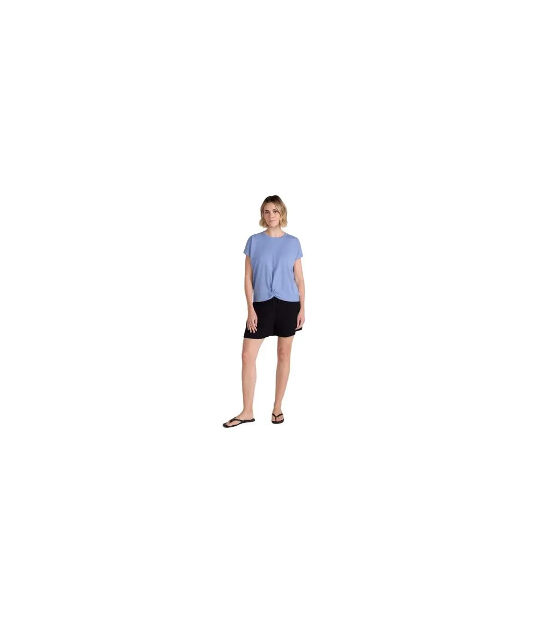 Womens/ladies Aria Front Knot T-shirt Blue Animal-1