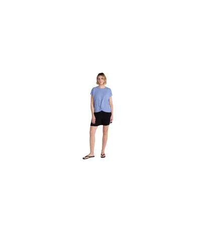 Womens/ladies Aria Front Knot T-shirt Blue Animal