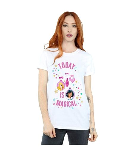 Disney Womens/Ladies Princess Today Is Magical Coton Boyfriend T-Shirt (Blanc) - UTBI42869