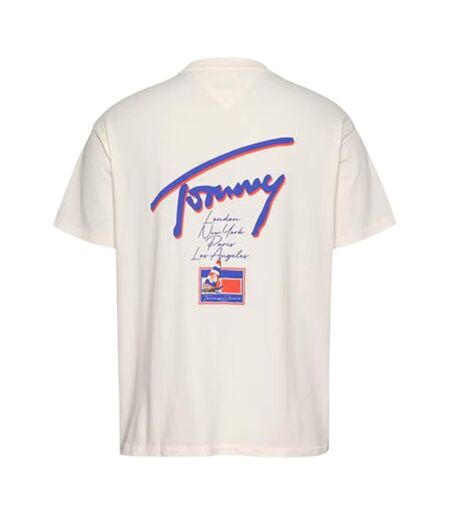 Mens Faded Relaxed Fit T-shirt Antique White Tommy Jeans
