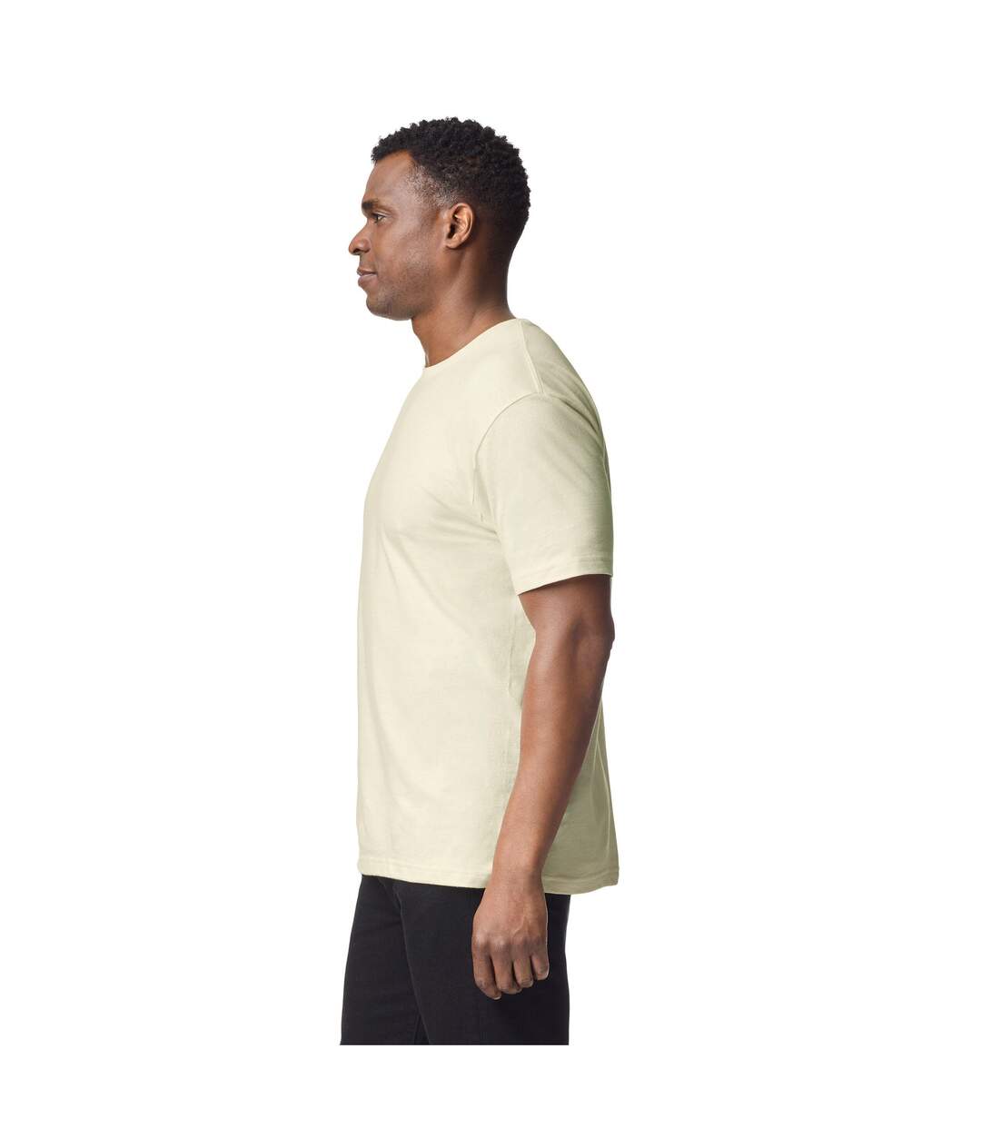 Mens Short Sleeve Soft-style T-shirt Off White Gildan-4