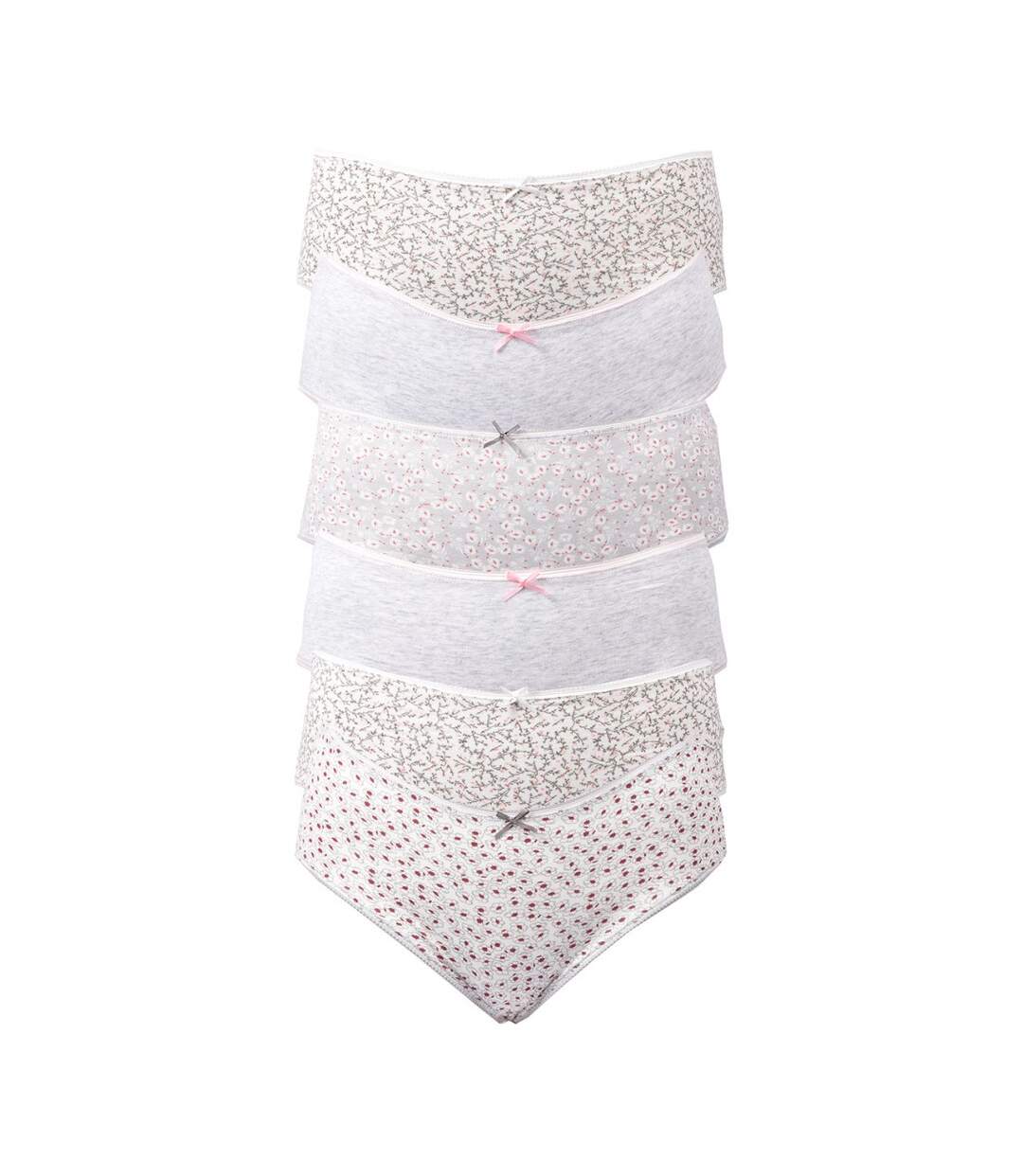 Culottes Femme Ultra confort Bordure Dentelle H2893 Pack de 6 Culottes-1