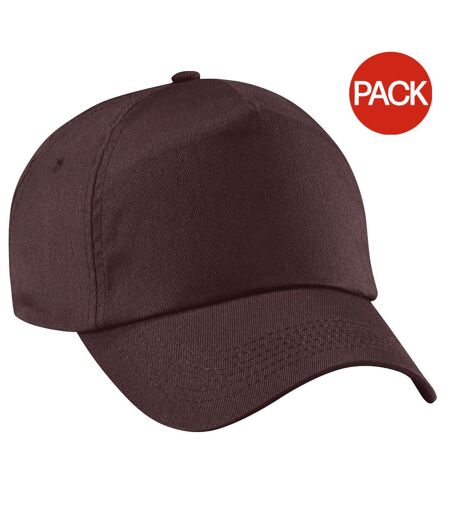 Lot De 2  Casquettes De Baseball Adulte Chocolat Beechfield