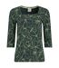 Womens/ladies wyman printed square neck t-shirt forest green Weird Fish-1