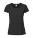 Womens/ladies iconic ringspun cotton t-shirt black Fruit of the Loom-1