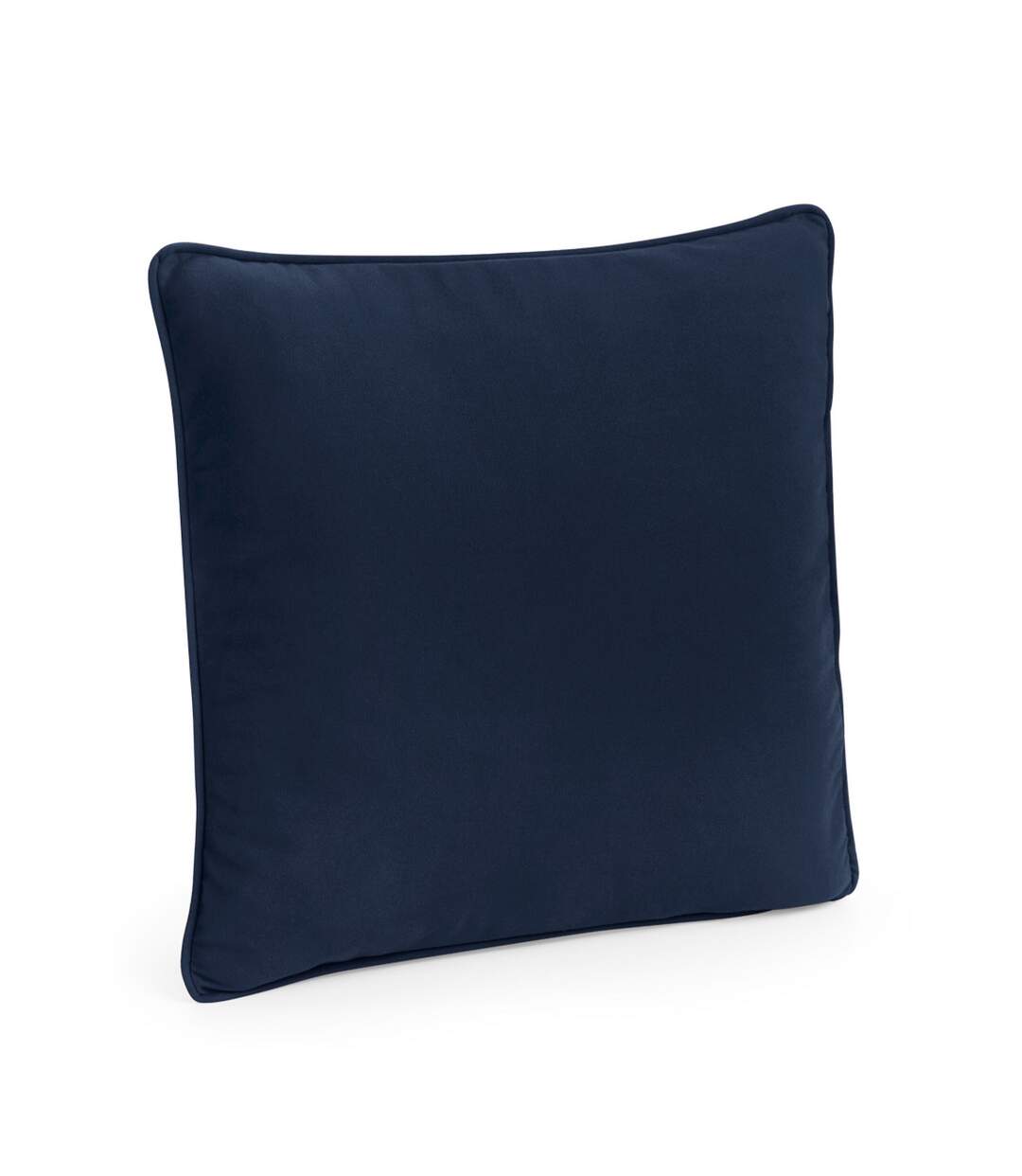 Fairtrade cotton piped cushion cover 40cm x 40cm x 18cm natural/french navy Westford Mill