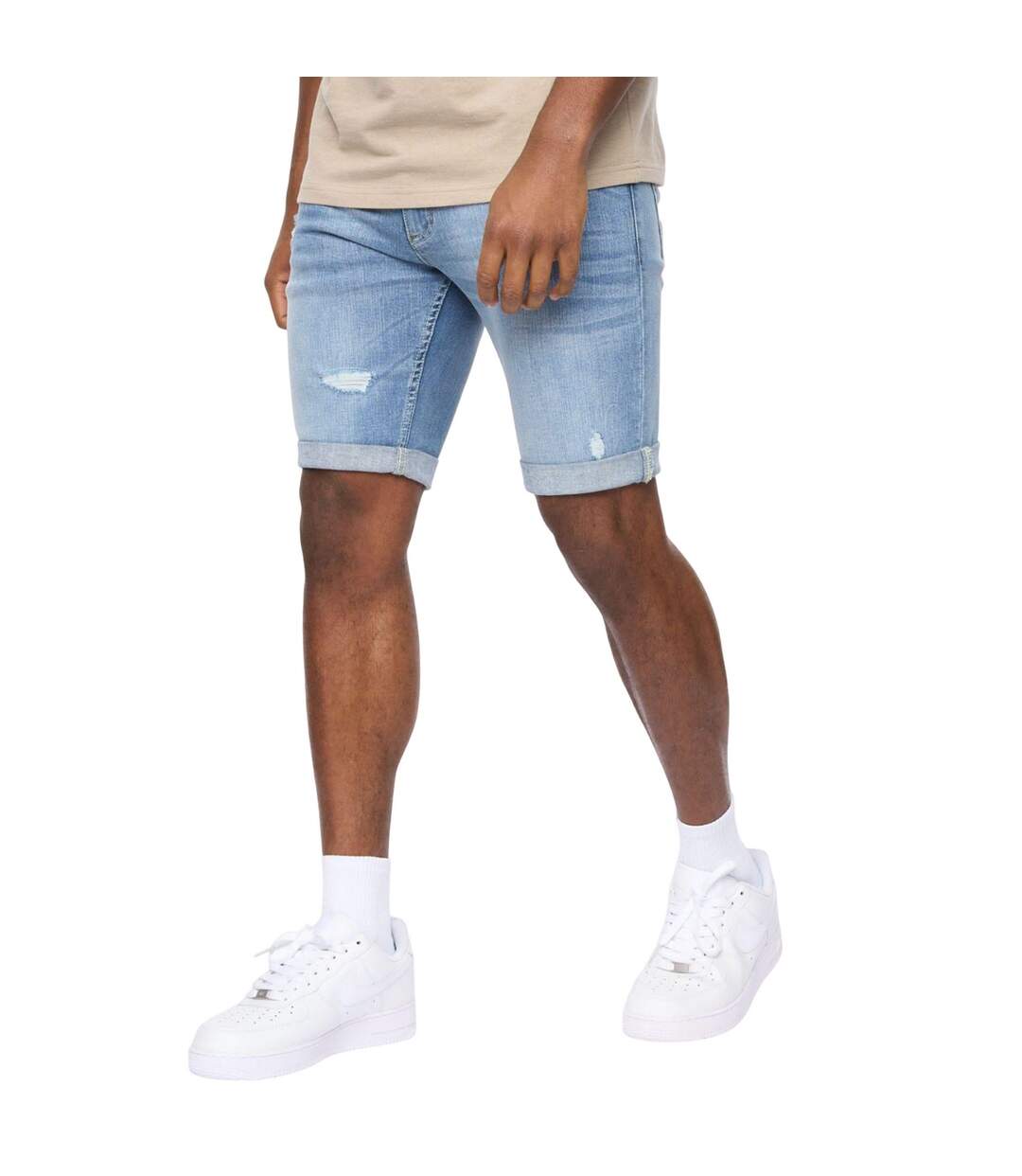 Short Style Griffure Riptrey Abraised Homme Bleu Clair Crosshatch-2