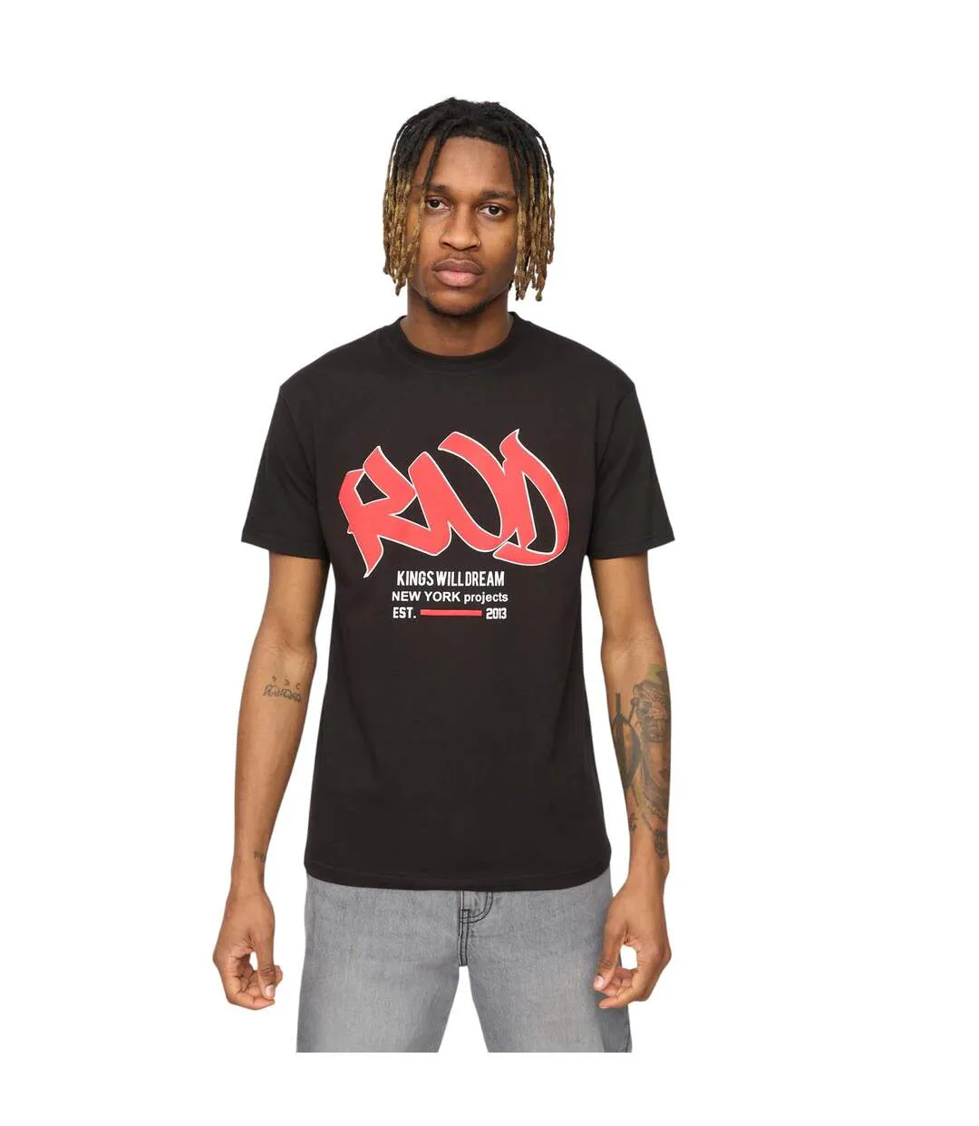 Mens Markered T-shirt Black Kings Will Dream-2