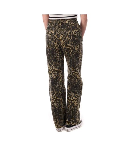 Jean femme léopard marron droit monday premium - l