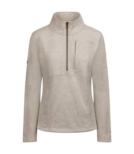 Womens/ladies Hoxie Marl Fleece Top Cream Marl Trespass