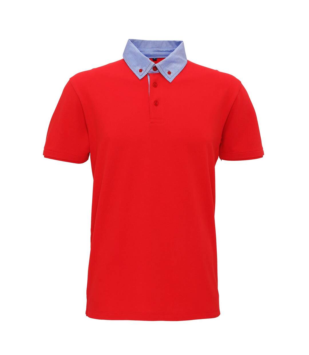 Asquith & Fox - Polo avec col a bouton - Homme (Rouge / bleu ciel) - UTRW6143