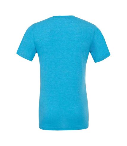 Unisex adults triblend crew neck t shirt aqua Bella Canvas