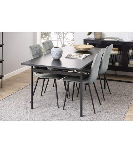 Table à manger en mélaminé et Métal 4 à 6 convives - L. 200 cm - Noir
