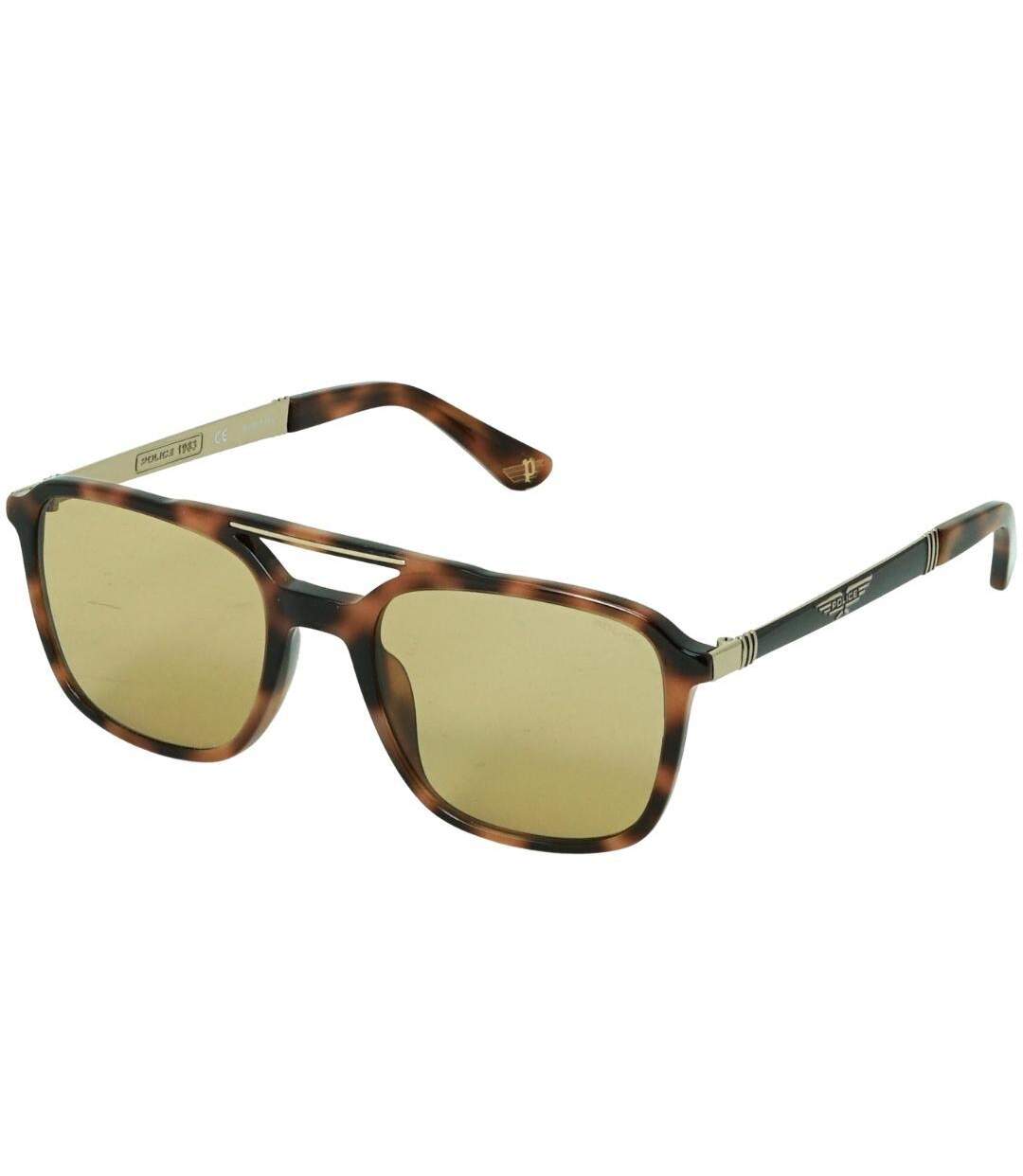 Lunettes De Soleil Motif/style Logo Homme Taille Unique Marron Police-3