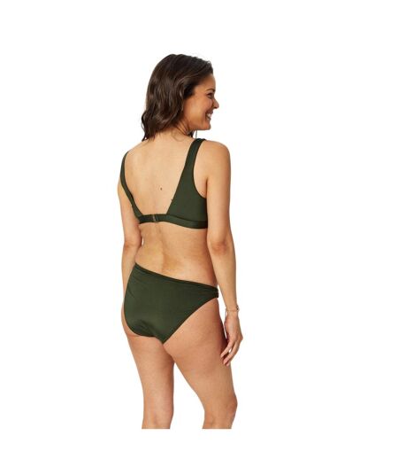 Womens/ladies Plunge Bikini Top Khaki Green Biba