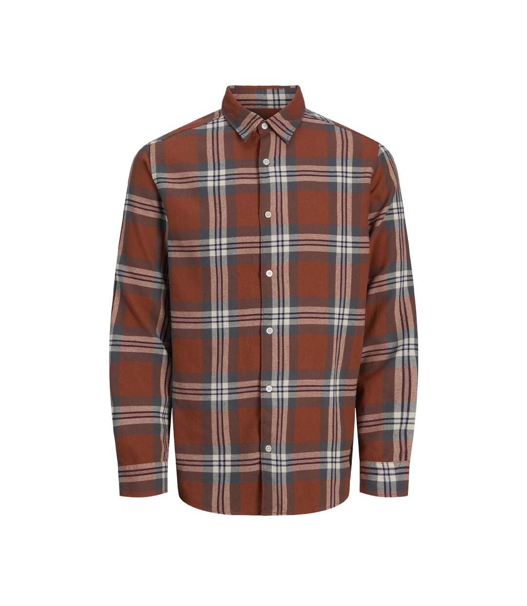 Chemise terracotta/bleu homme jack & jones shua - l-1