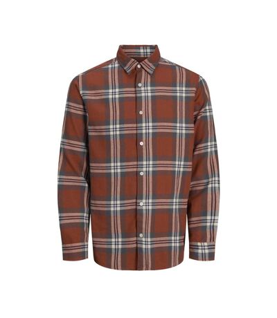 Chemise terracotta/bleu homme jack & jones shua - l