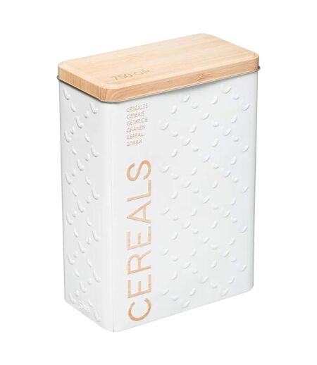 Boîte à Céréales Scandi 24cm Blanc