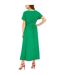 Robe Portefeuille Manches Style Kimono Femme Vert Vif Yumi-3
