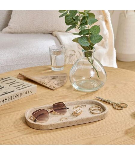 Vide-Poches Effet Travertin Travi 27cm Beige