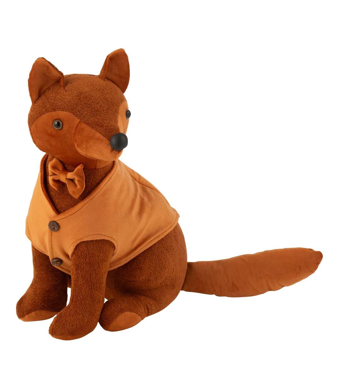 Cale-Porte en Velours Bouclé Renard 38cm Cognac-1