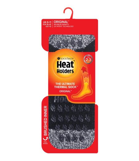 Heat Holders Mens Stripe Twist Thermal Slipper Socks