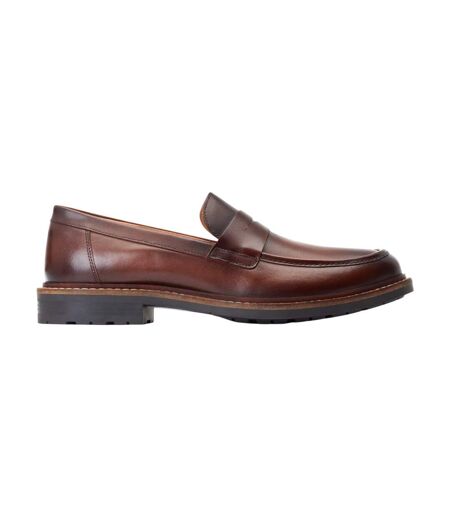 Mens Ivey Leather Loafers Burnt Brown Base London