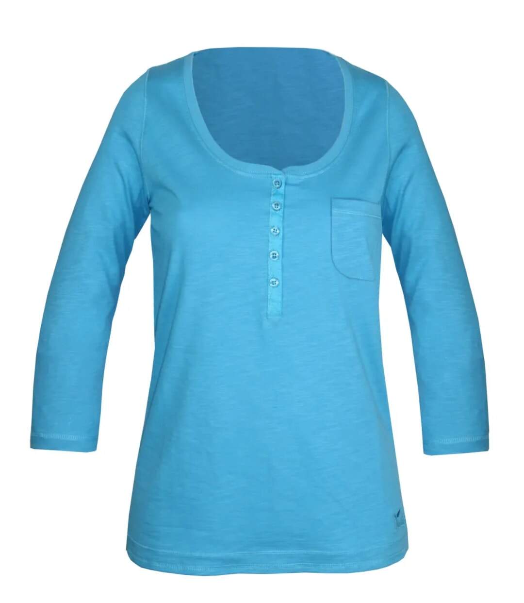 MAYFLOWER DIMITRI1 - Tee-shirt manches 3/4 bleu : maille flammée et confort pur coton-5